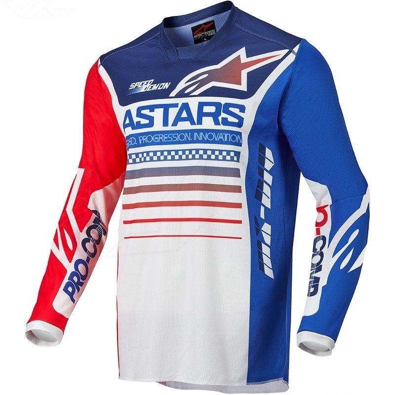Alpinestars Racer Compass Jersey Off White Red Fluo Blue